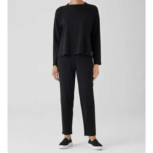 Eileen Fisher Black Slouch Ankle L Large Pants Women’s Lazy hug pant NWT $158 - Picture 6 of 7